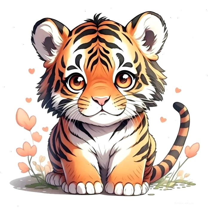 Chú hổ con chibi với bộ lông mềm mại