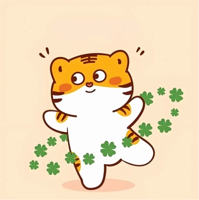 Chú hổ mập cute chibi với biểu cảm ngộ nghĩnh