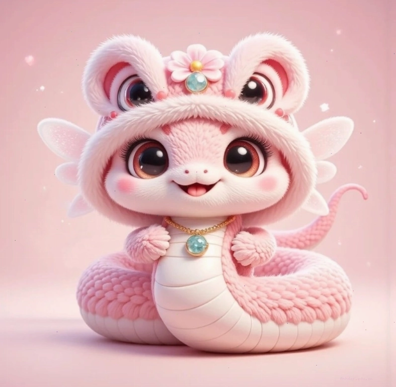 Chú rắn chibi với đôi cánh nhỏ xinh