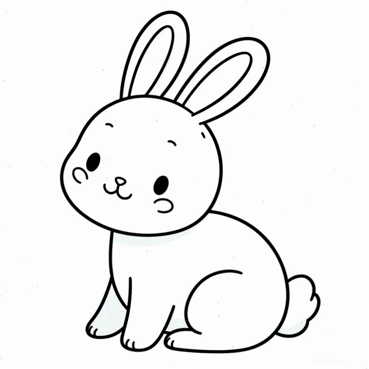 Chú thỏ chibi trắng với đôi mắt to tròn