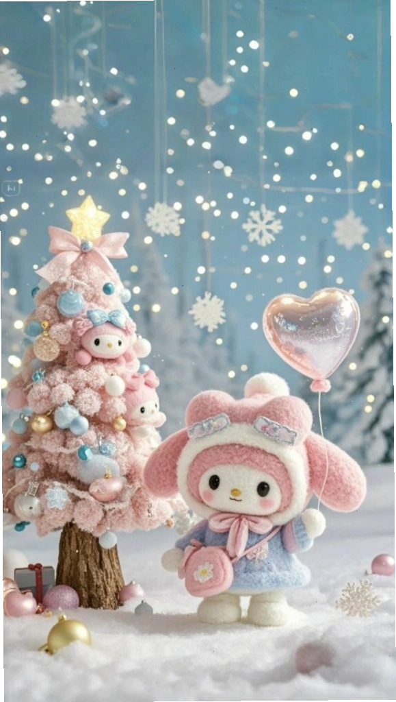 Cinnamoroll anime hóa công chúa giữa tuyết rơi lãng mạn
