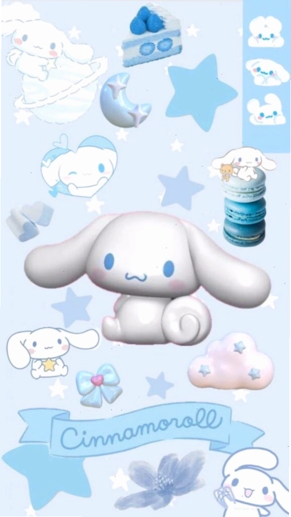 Cinnamoroll anime phong cách sticker màu xanh baby