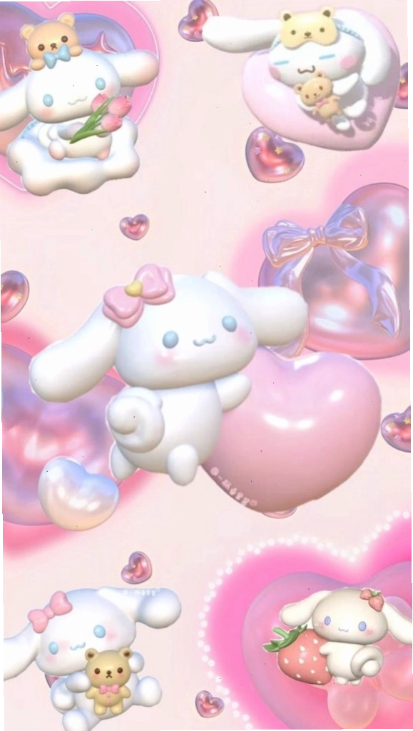 Cinnamoroll anime với bong bóng hồng ngọt ngào