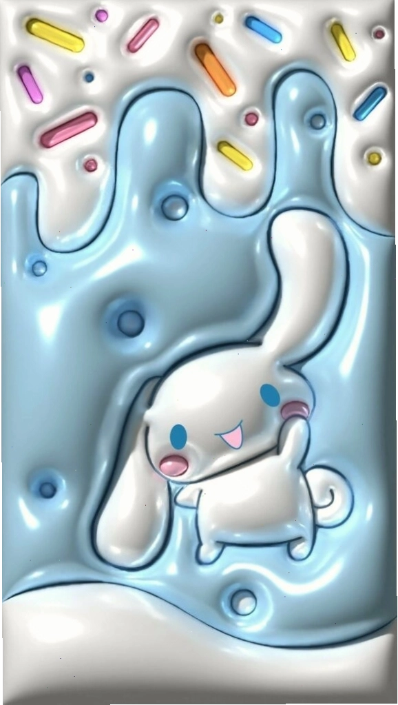 Cinnamoroll anime với hiệu ứng nước xanh bóng bẩy