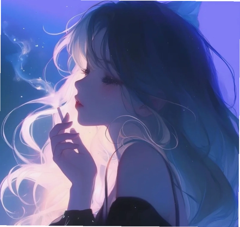 Cô gái anime buồn với đôi mắt to tròn