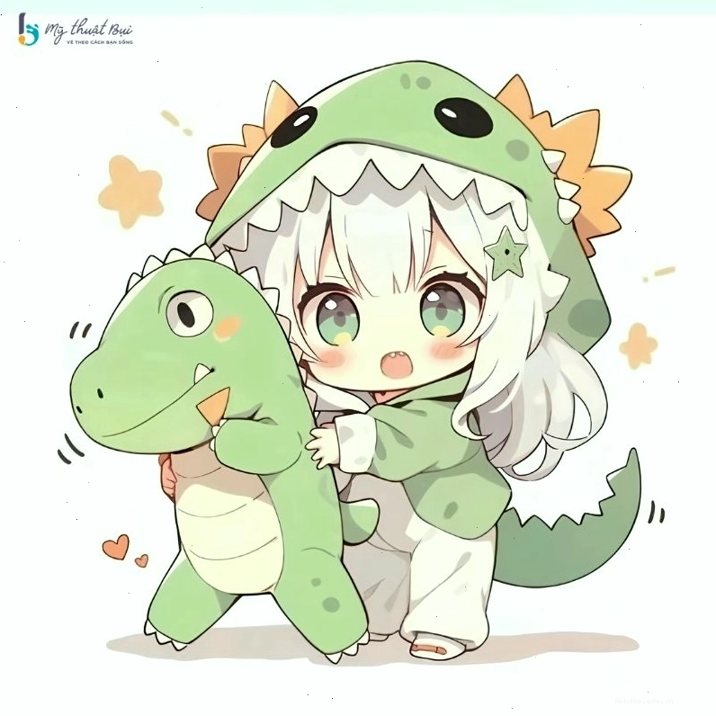 Cô gái chibi đang xem bản đồ
