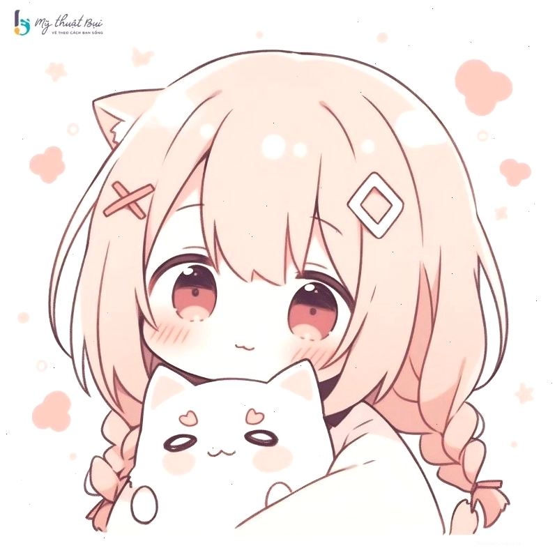 Cô gái chibi đơn giản với biểu cảm ngạc nhiên