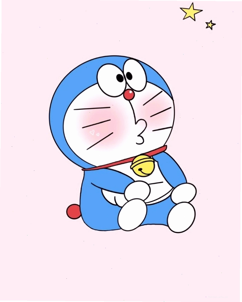 Doraemon chibi cute bên cạnh Nobita