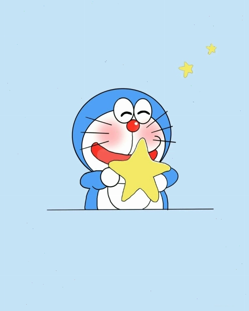 Doraemon chibi cute đang bay với túi thần kỳ
