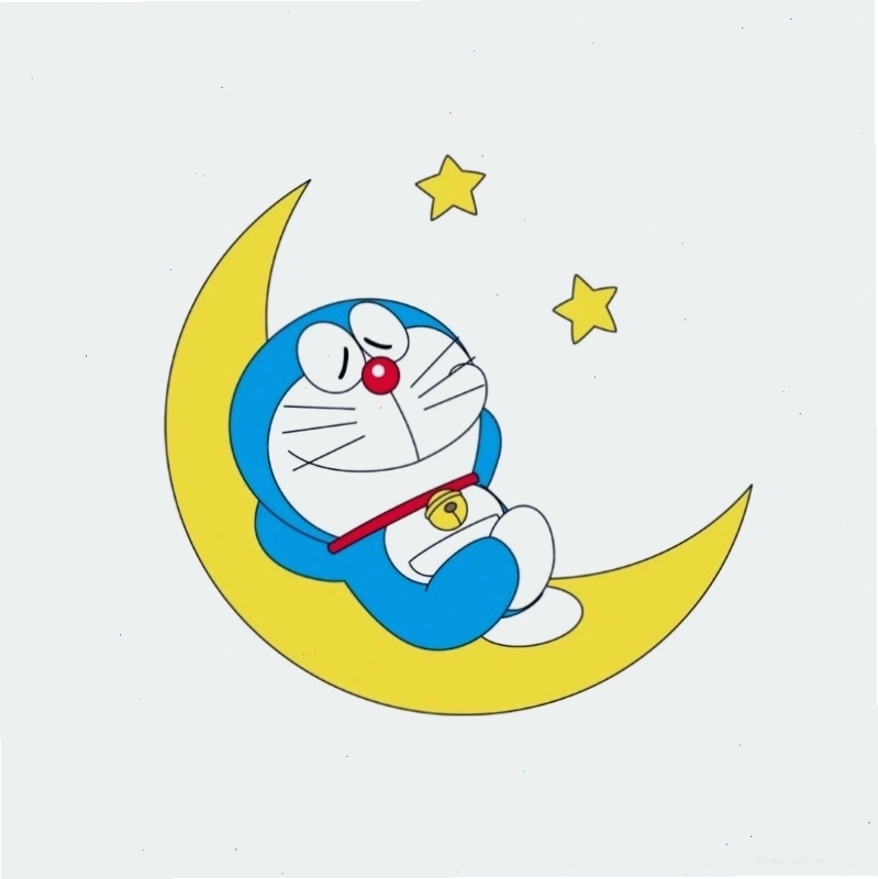 Doraemon chibi cute với nụ cười tươi tắn và má hồng đáng yêu