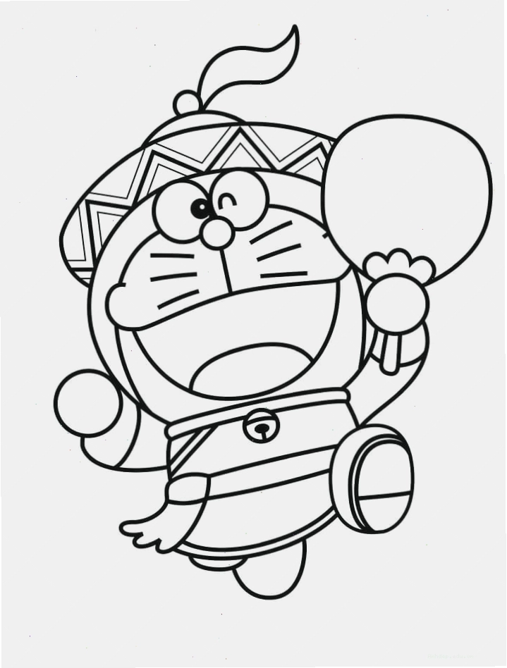 Doremon hóa trang trong tranh tô màu