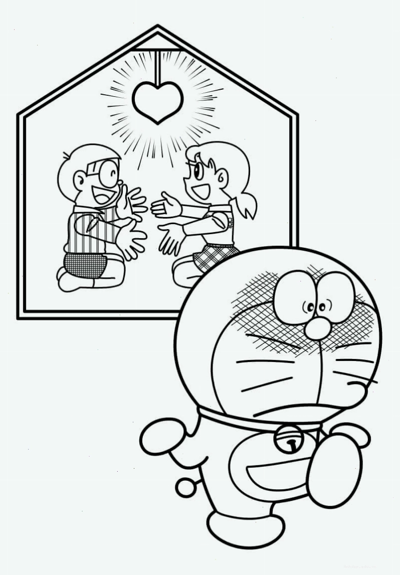 Doremon thể hiện sự ngại ngùng đáng yêu