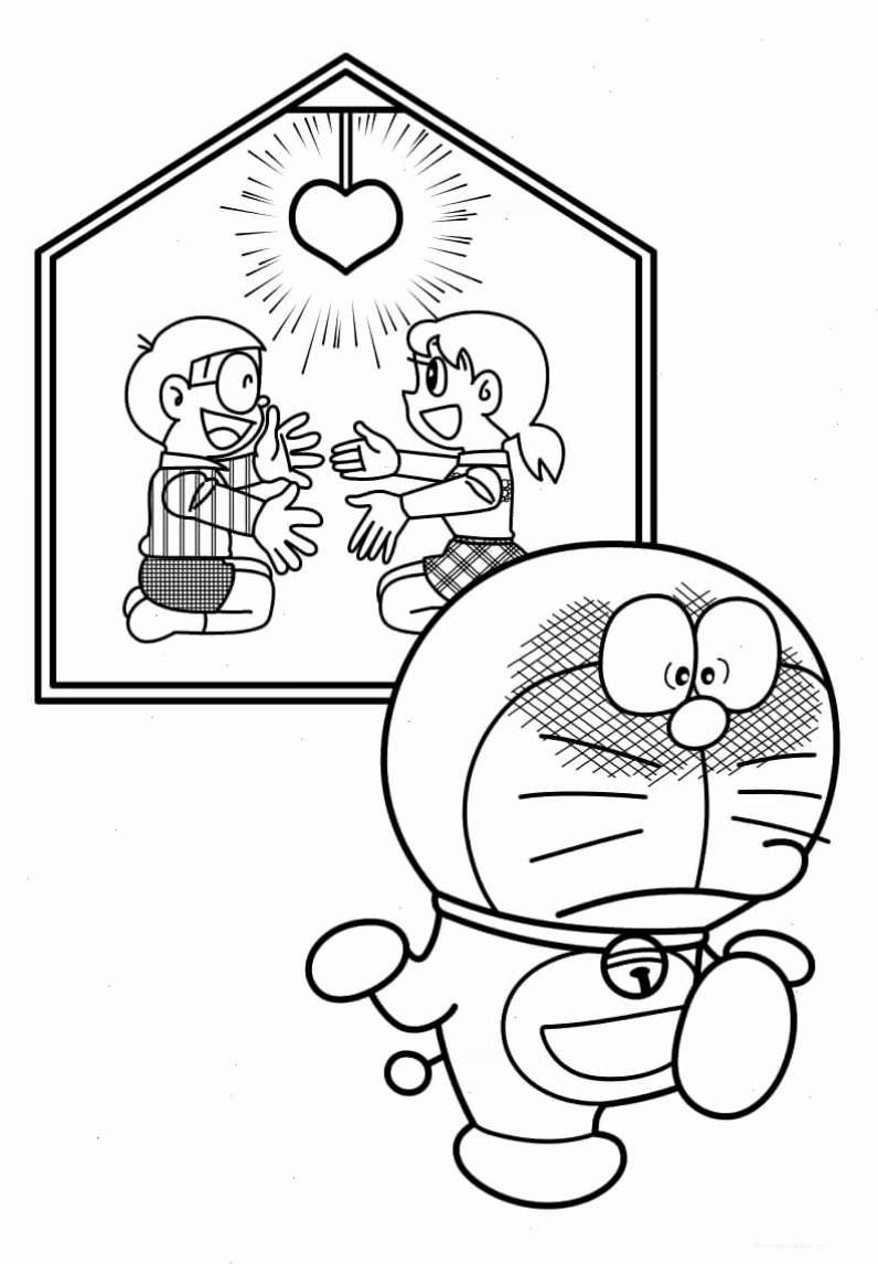 Doremon với biểu cảm ngại ngùng đáng yêu