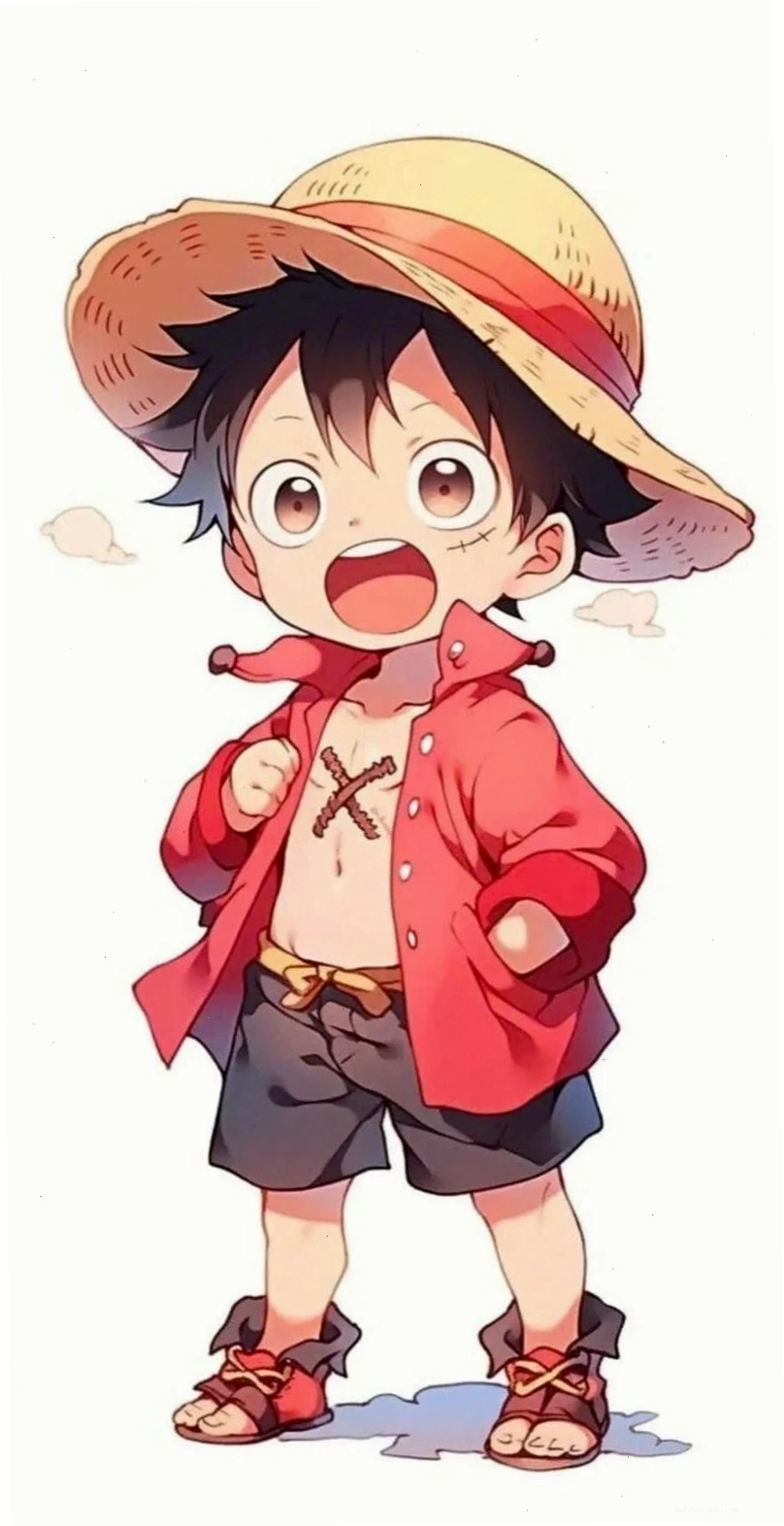 Fanart Luffy chibi sáng tạo và độc đáo