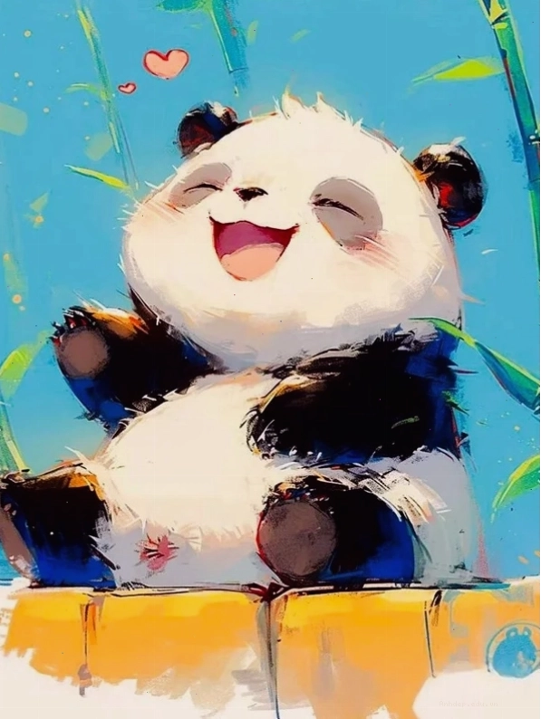 Gấu trúc chibi cute đang tạo dáng