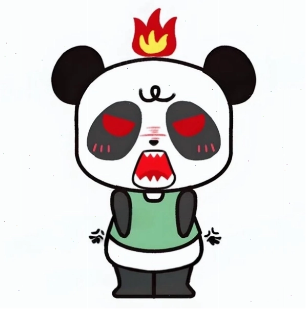 Gấu trúc meme giận dỗi phát hỏa đáng yêu