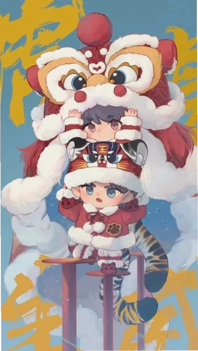 Gia đình Chibi trẻ trung với pháo hoa
