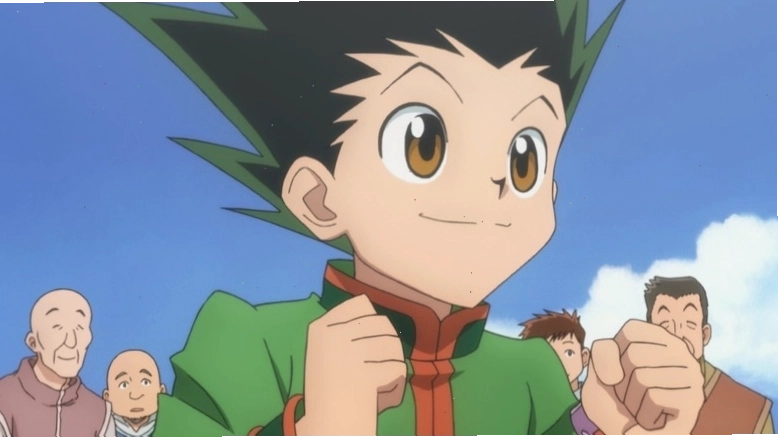 Gon Freeccss smiles with wide eyes