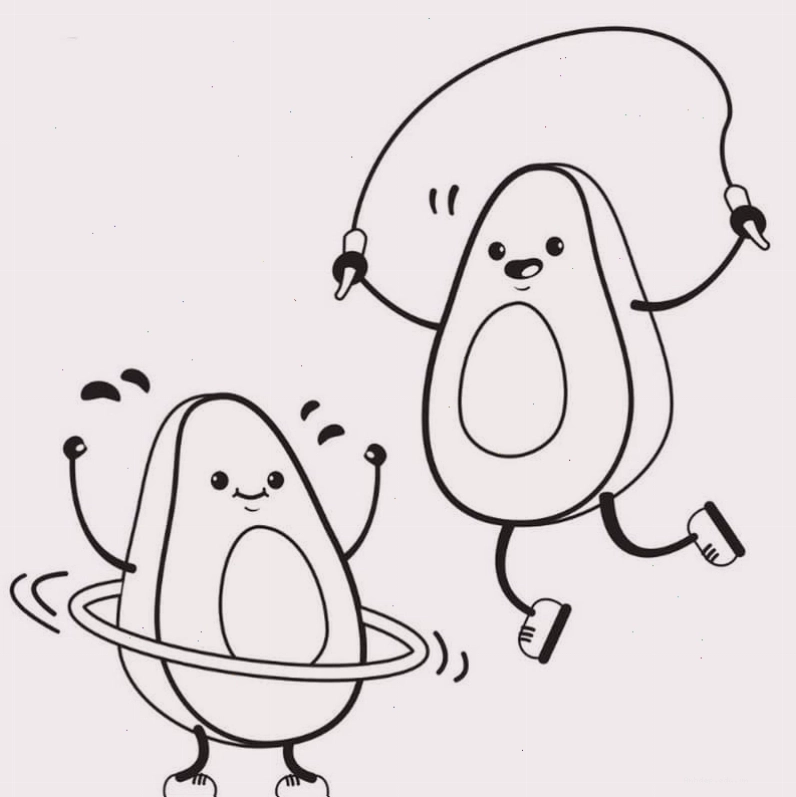 Hai quả bơ ngộ nghĩnh đang vui đùa