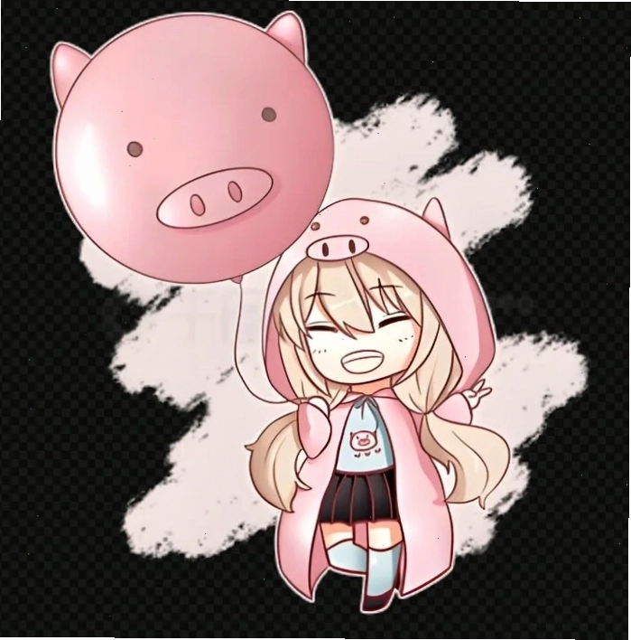 Heo chibi màu hồng đáng yêu