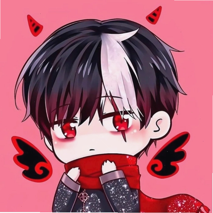 Hình ảnh ác quỷ anime chibi đáng yêu với đôi má phúng phính