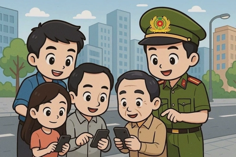 Hình ảnh chibi chú công an Việt Nam đáng yêu