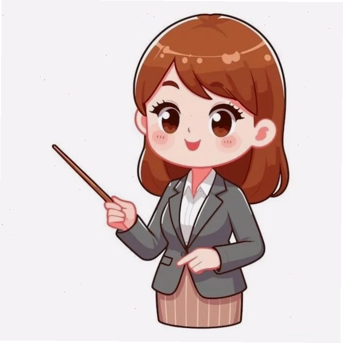 Hình ảnh chibi cô giáo với biểu cảm tươi tắn