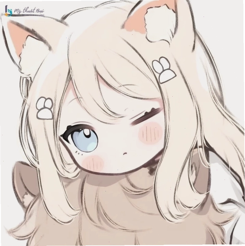 Hình ảnh chibi nữ cute đang vui đùa cùng thú cưng