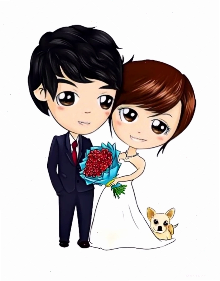 Hình ảnh chú rể và cô dâu chibi