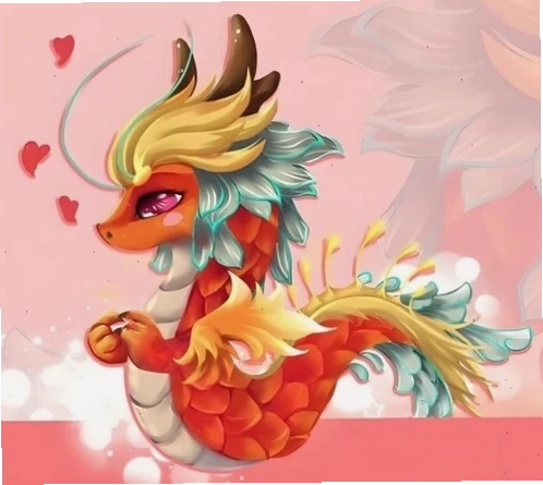 Hình ảnh con rồng chibi dễ thương đang ngồi thư giãn