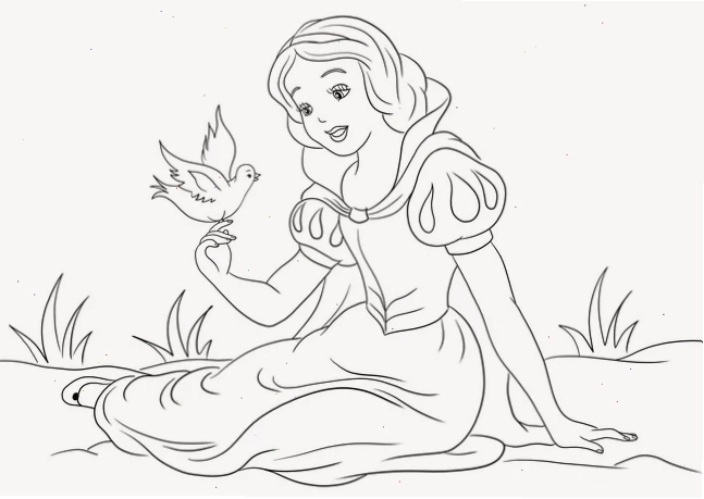 Hình ảnh công chúa Snow White lung linh cho bé yêu khám phá màu sắc