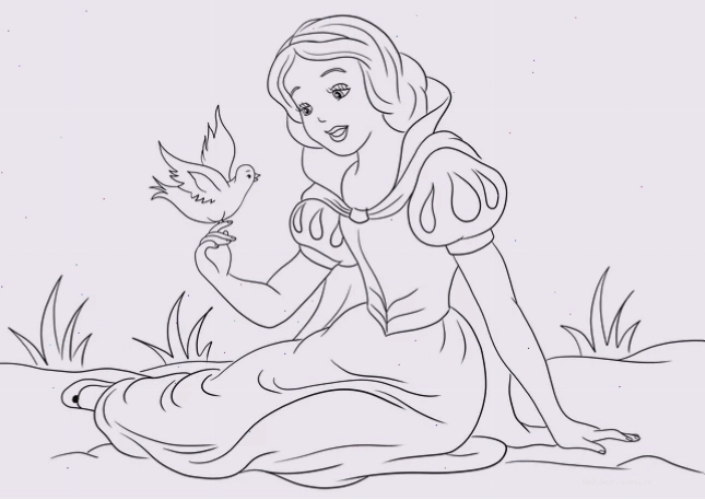 Hình ảnh công chúa Snow White lung linh cho bé yêu khám phá màu sắc
