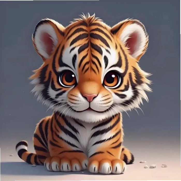 Hình ảnh hổ chibi đơn giản dễ thương