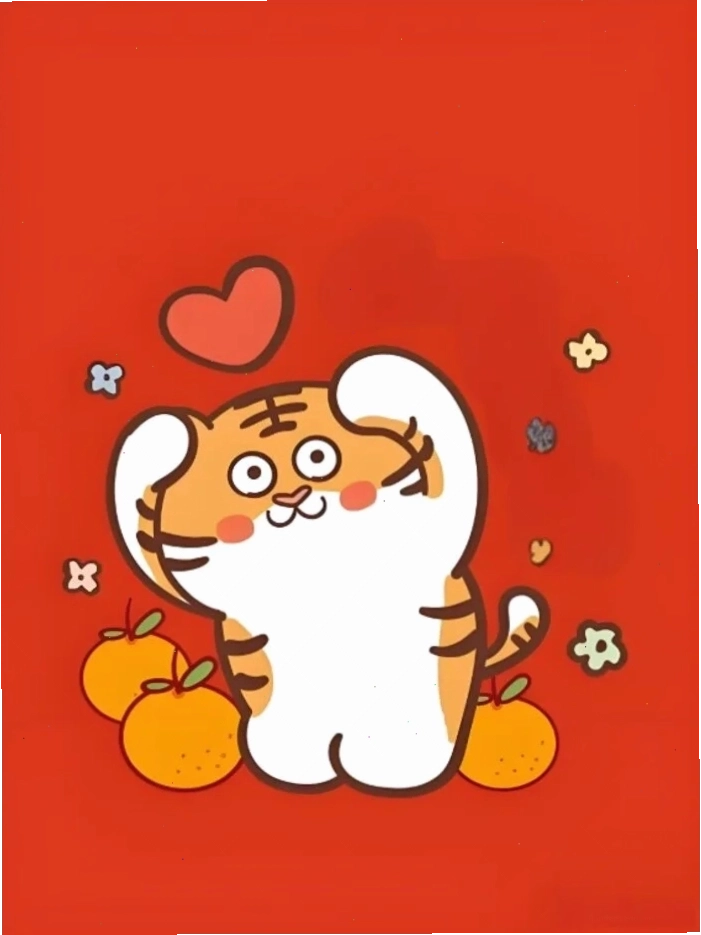 Hình ảnh hổ chibi mập mạp, biểu cảm dễ thương