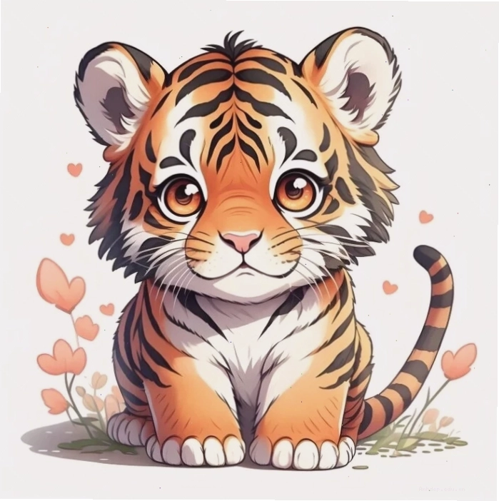 Hình ảnh hổ con chibi đáng yêu