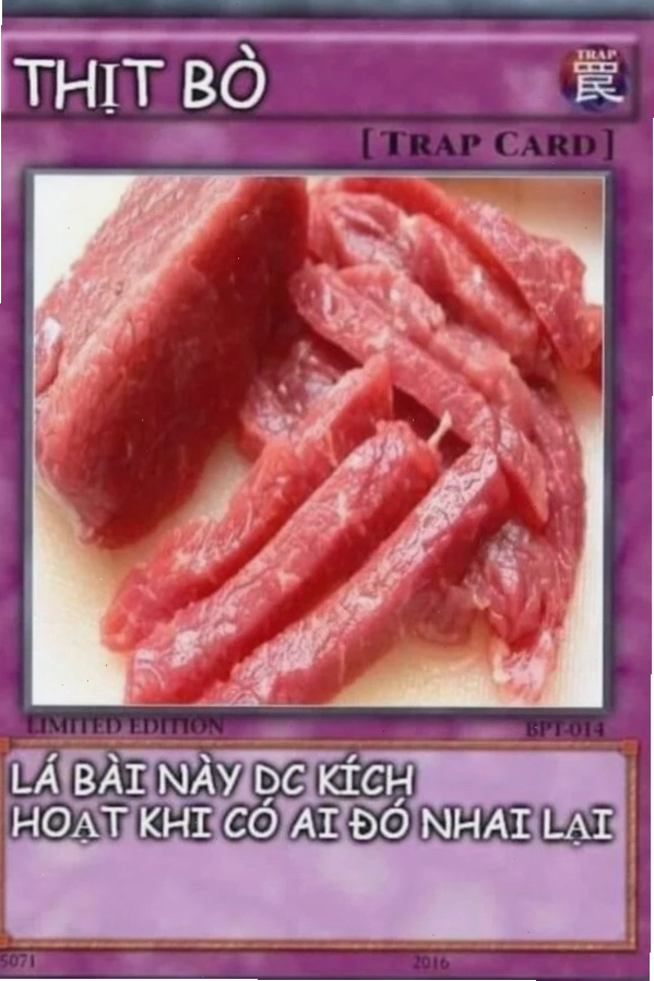 Hình ảnh lá bài được chế meme với nội dung dí dỏm