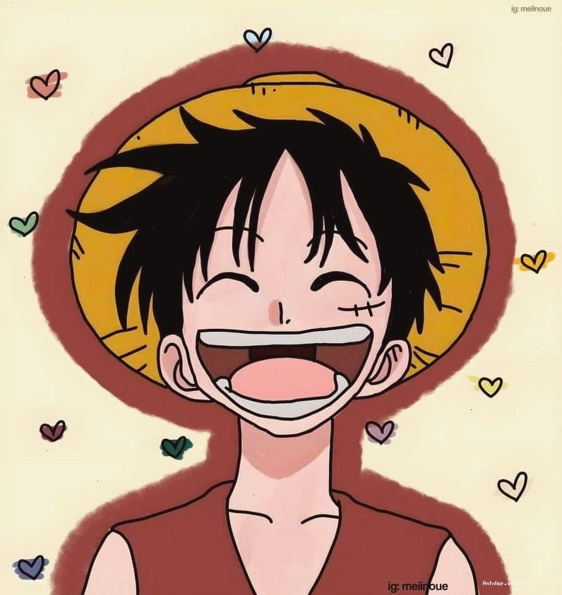 Hình ảnh Luffy chibi với biểu cảm cực kỳ dễ thương