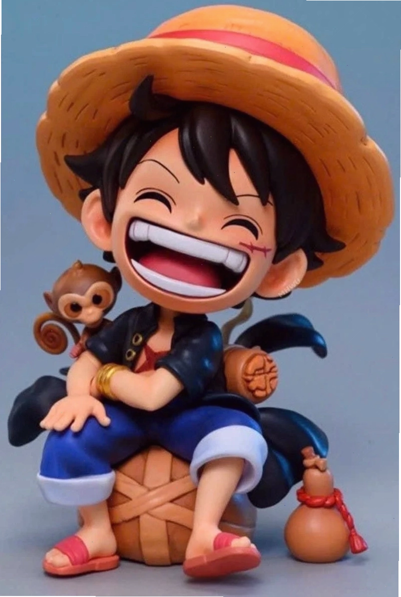 Hình ảnh Luffy cười tươi tắn phiên bản chibi