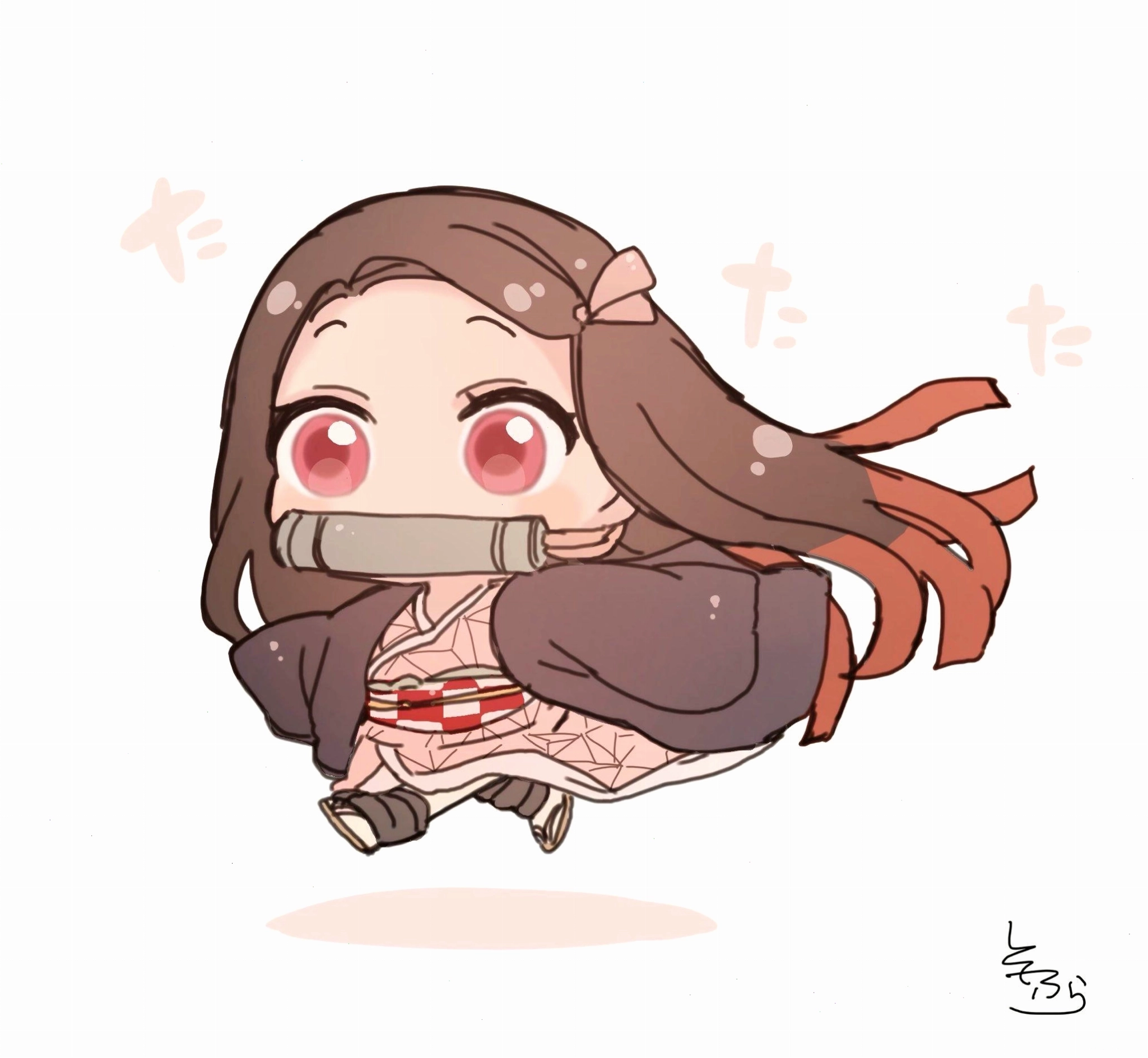 Hình ảnh Nezuko Chibi cùng các nhân vật khác trong Kimetsu no Yaiba