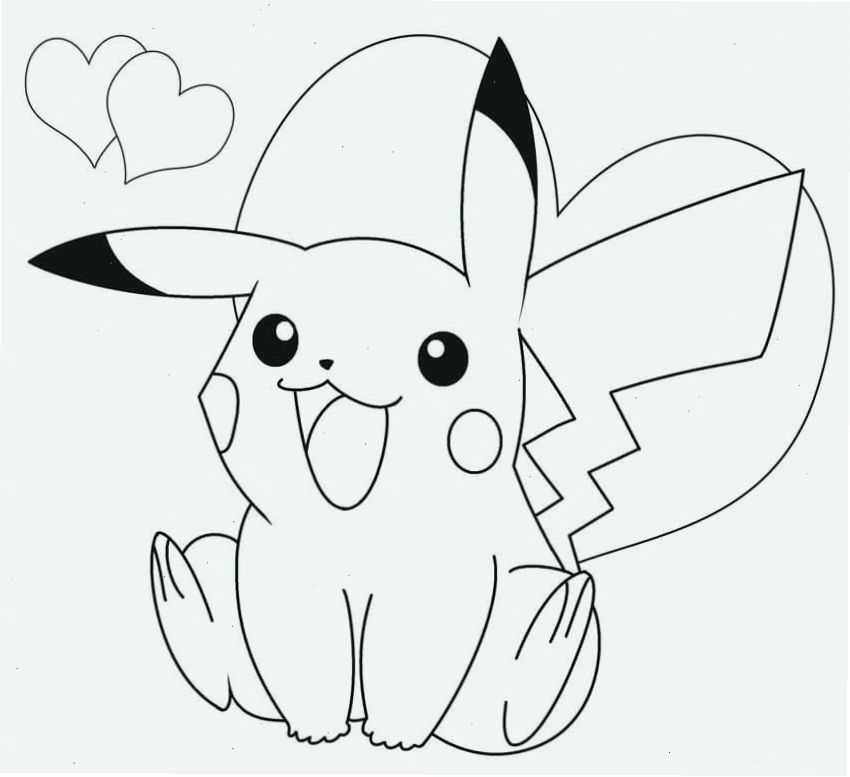 Hình ảnh Pikachu đáng yêu, phù hợp cho bé gái tô màu