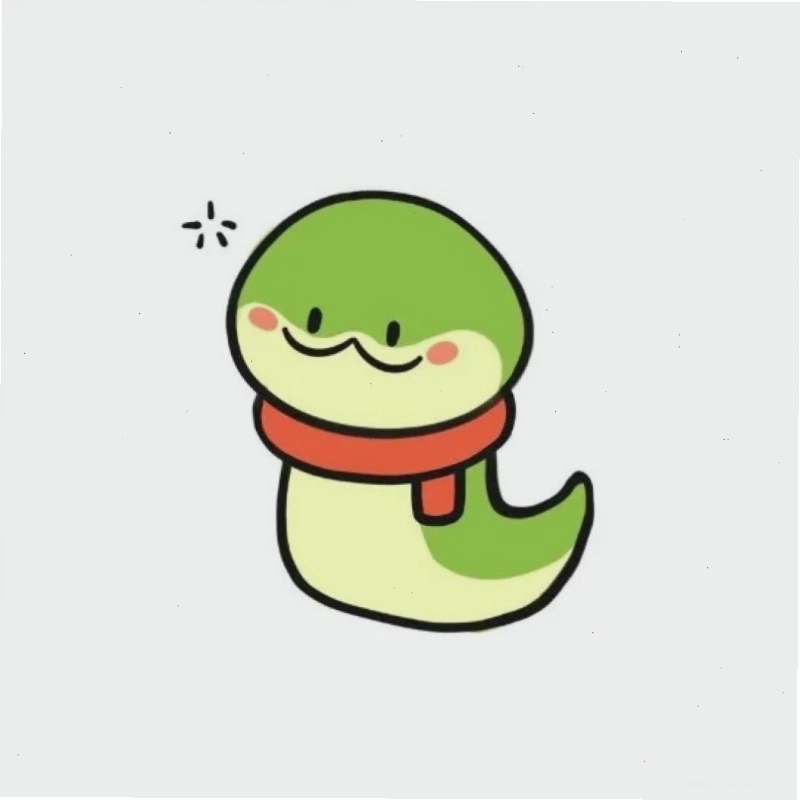 Hình ảnh rắn chibi đang cuộn tròn một cách ngộ nghĩnh