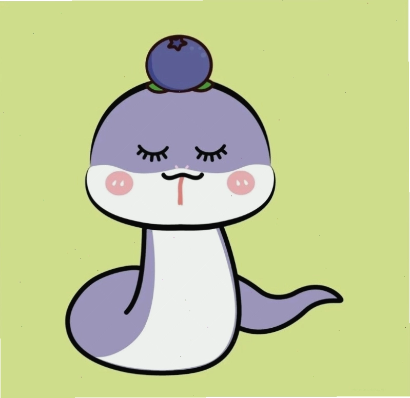 Hình ảnh rắn chibi dễ thương với tông màu tươi sáng