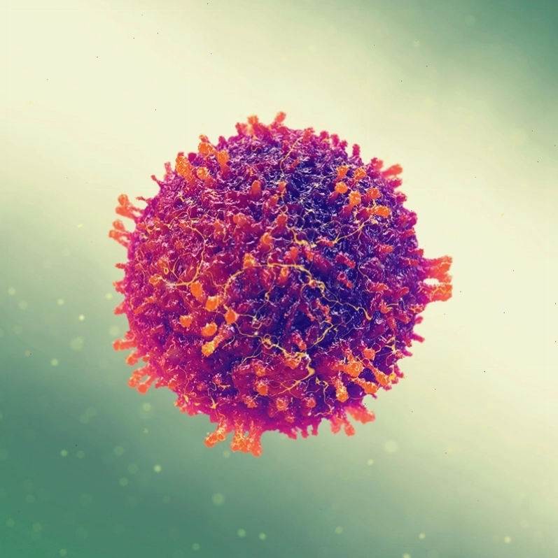 Hình ảnh virus HIV dưới kính hiển vi, cho thấy cấu trúc đặc trưng của virus.
