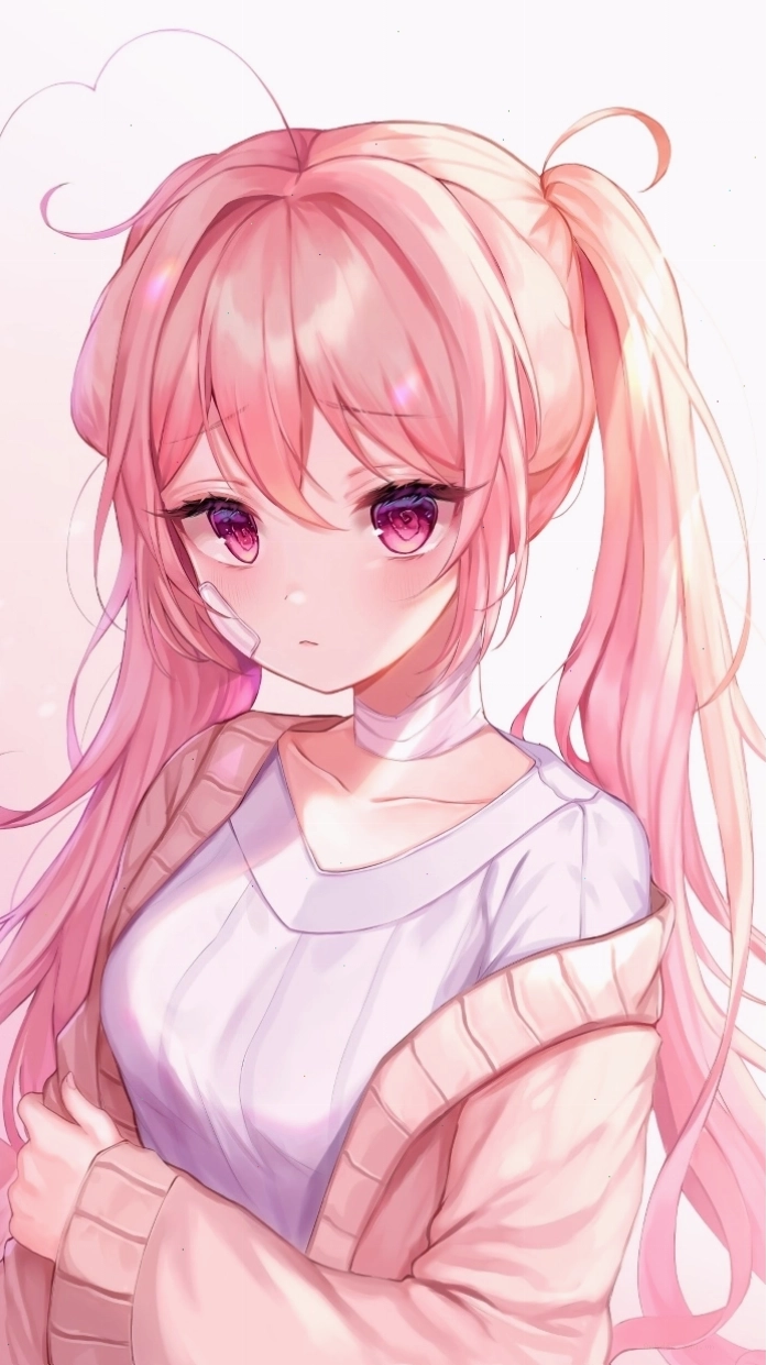 Hình anime nữ tóc hồng vừa cute vừa cá tính