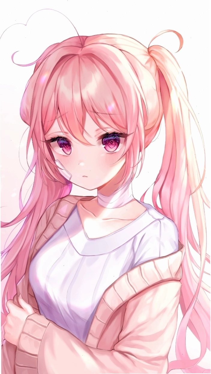 Hình anime nữ tóc hồng vừa cute vừa cá tính
