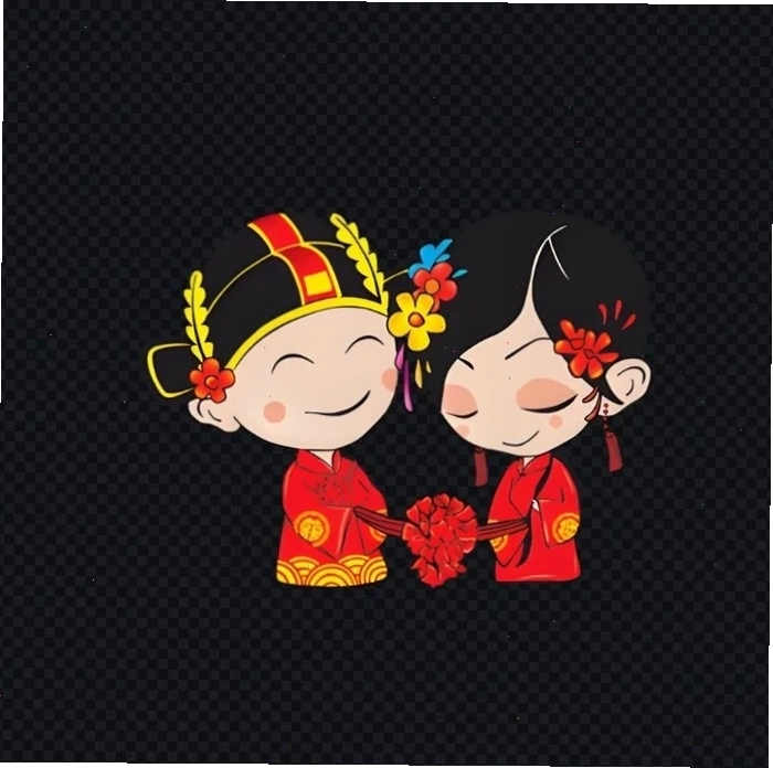Hình cô dâu chú rể đẹp theo phong cách chibi
