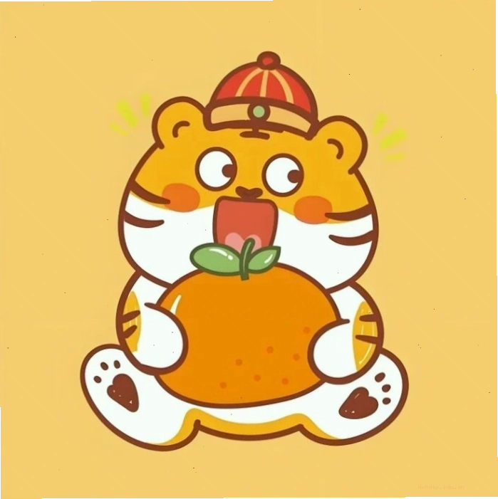 Hình con hổ cute chibi với bộ lông vàng óng
