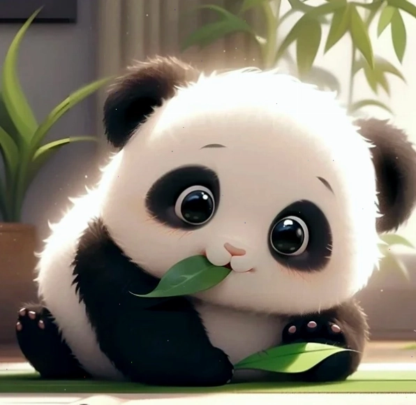 Hình gấu trúc cute chibi đang ngồi
