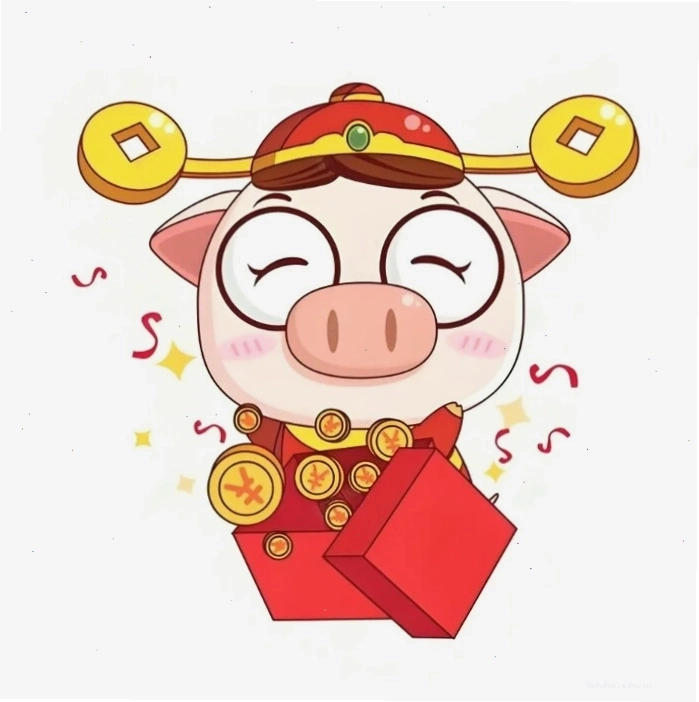 Hình heo con chibi đang chơi với bóng