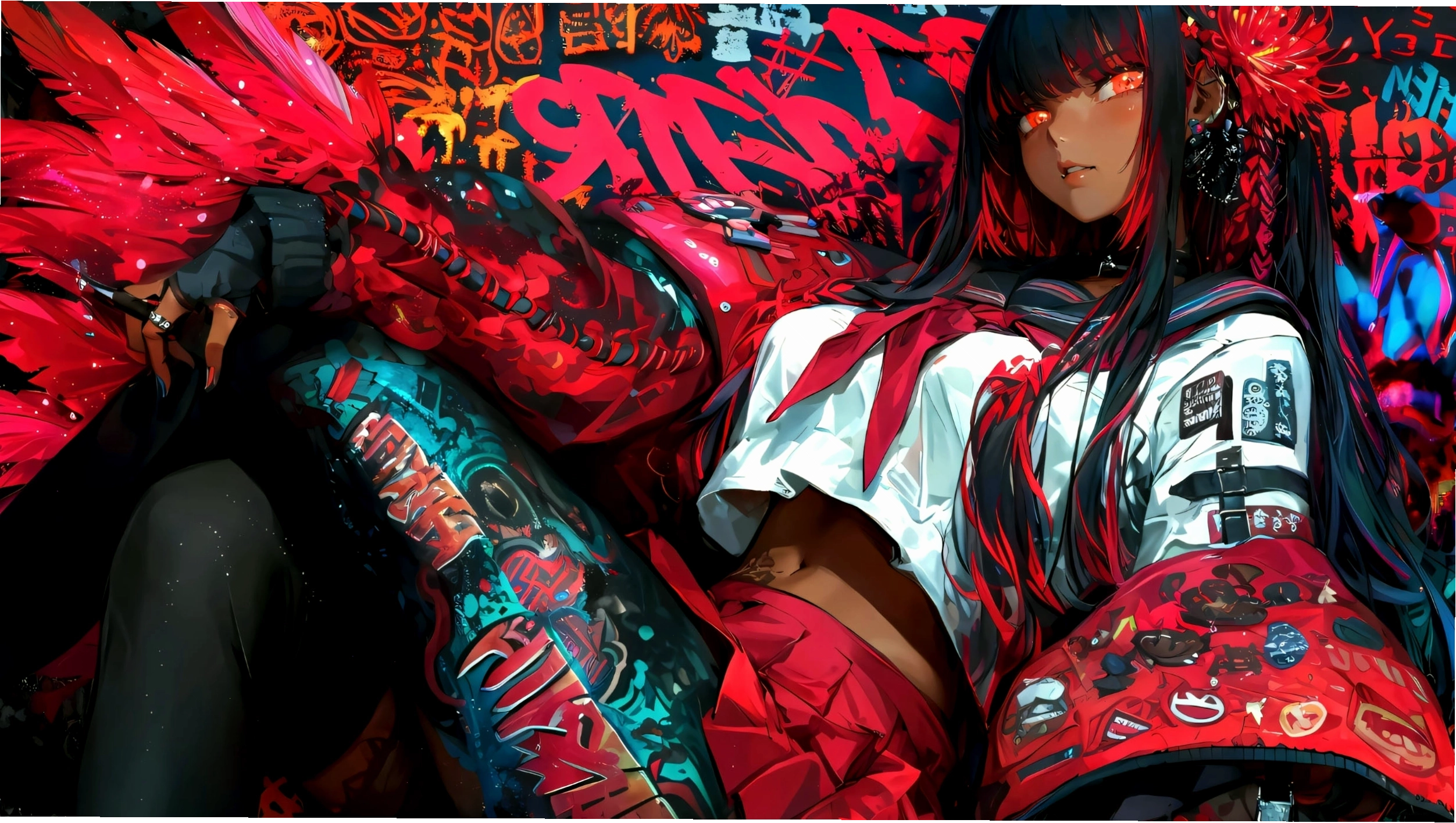 Hình nền Anime 4K cho máy tính với cảnh quan giả tưởng
